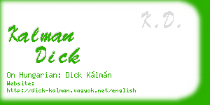 kalman dick business card
