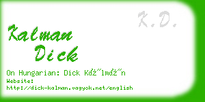 kalman dick business card